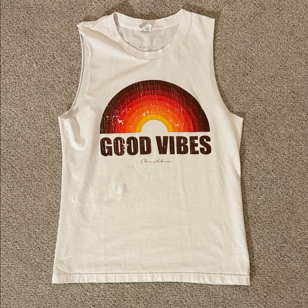 Eden Ashram 'Good Vibes' Tank Top - small